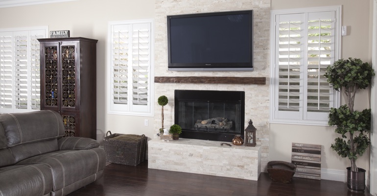 white shutters in Las Vegas living room